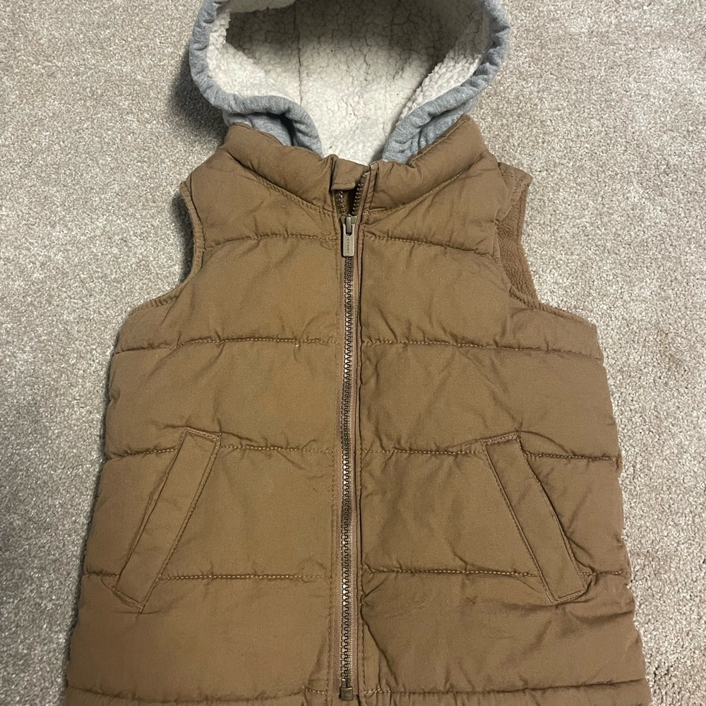 Old Navy Tan Hooded Vest